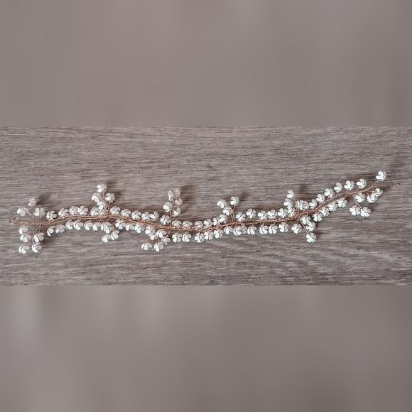 Bridal Hair Vine Babys Breath Headpiece Accessory Handmade NWOT! - Picture 6 of 7